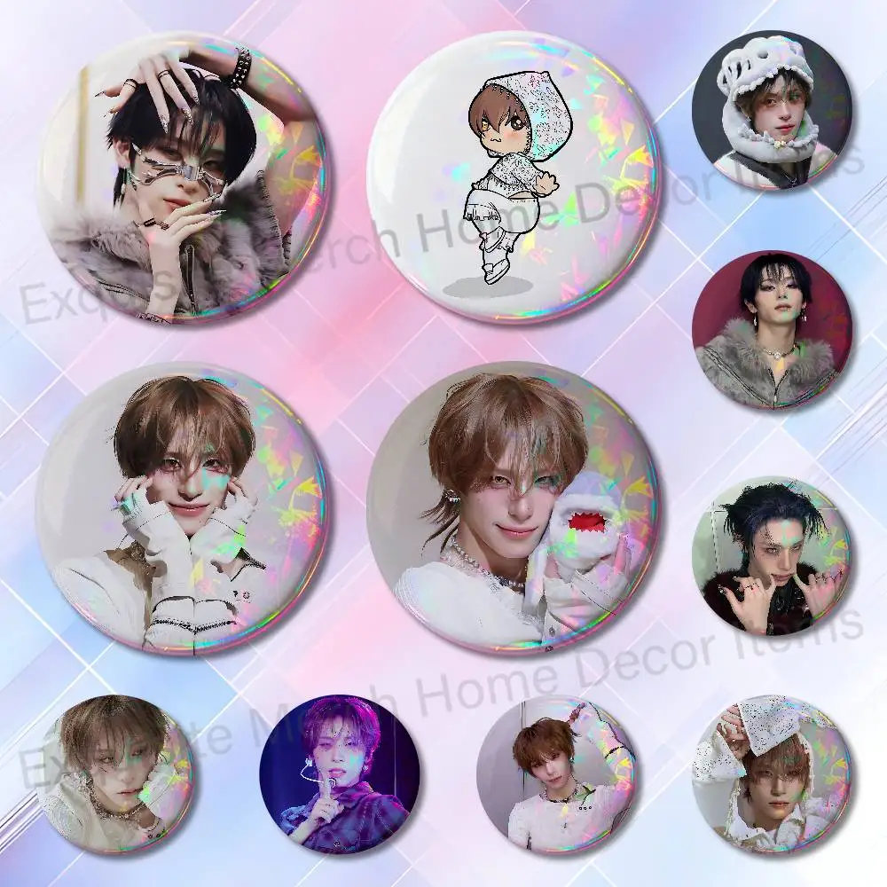 X-Xlov H-HARU Enamel Pin Tinplate Round Brooch Cosplay Nijigen Otaku Culture Badges 58mm 44mm 32mm 75mm 25mm