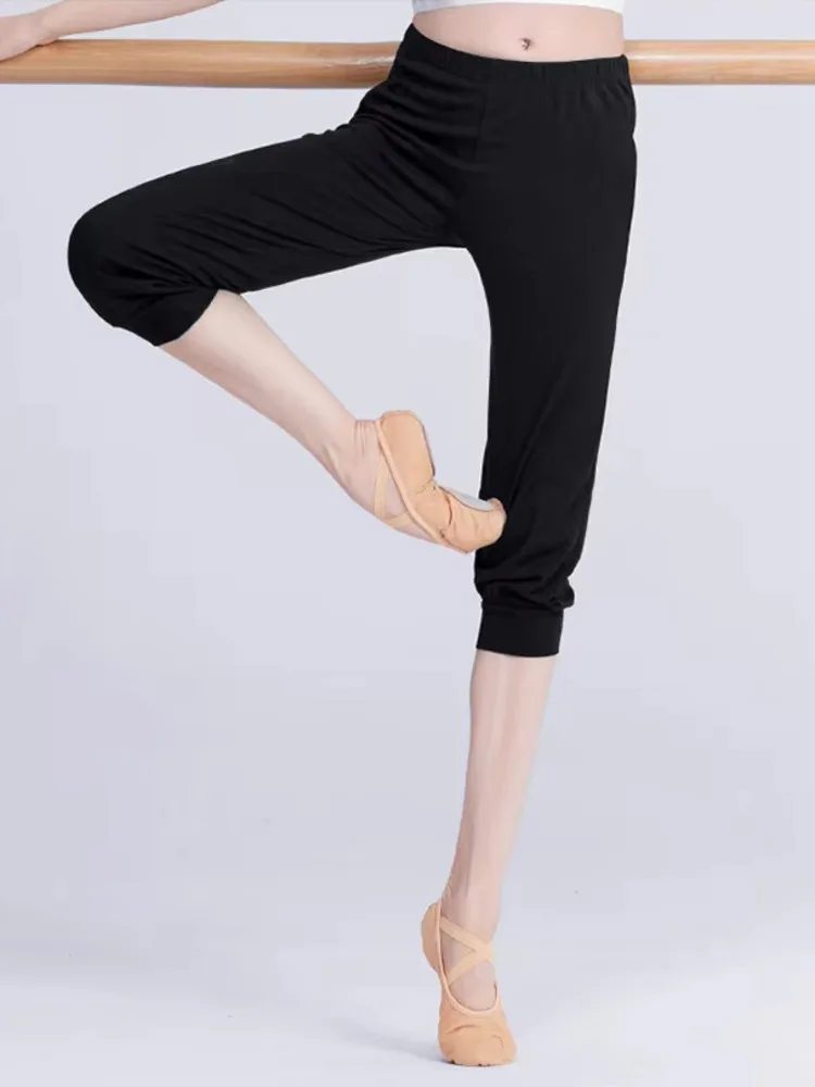 Adult High Waist Slim Fit Dance Pants – Solid Color Performance Leggings for Ballet Rehearsals and Stage Costumes Trousers