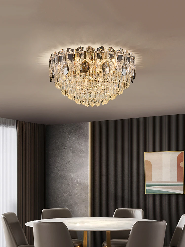 Luxury Crystal Ceiling Light New Design Creative Crystal High Grade Villa Bedroom Lamp High Quality Long Dining Room Led Light
