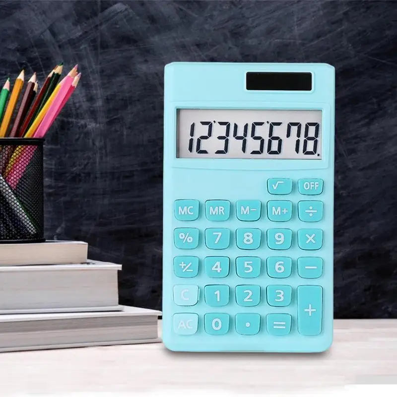 Calculadora de escritorio para estudiantes, calculadora de oficina con botones grandes, calculadora electrónica de mano de doble potencia para