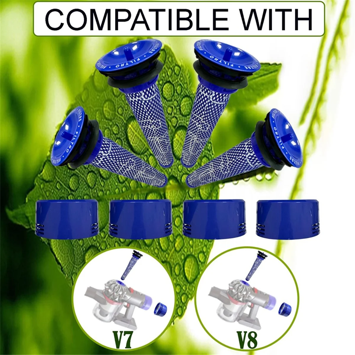 Parti di ricambio filtro per Dyson V7,V8 aspirapolvere senza fili per animali e Absolute strumento per fessure flessibili spazzola per la polvere di tracce