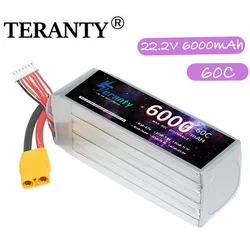 Teranty 6000mAh 6S 22.2V 60C RC Lipo Battery Akumulator do RC Car FPV Truck Helicopter ze złączem XT60 XT90