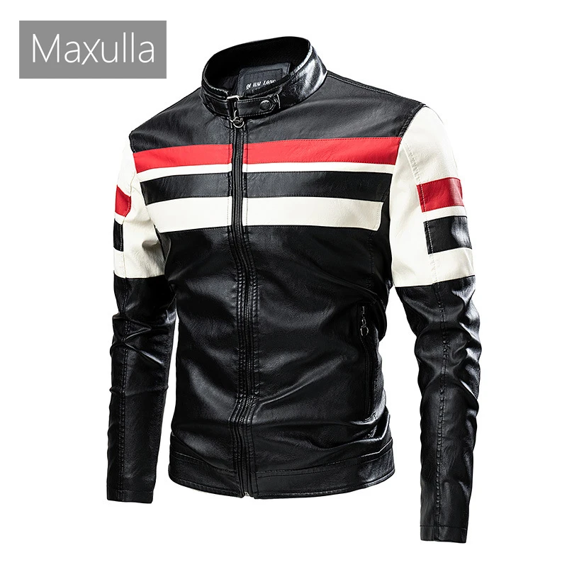 Maxulla Autumn Men's PU Leather Jackets Fashion Men Retro Motorcycle Jacket Outdoor Men Windbreaker Biker Leather Coats Clothing