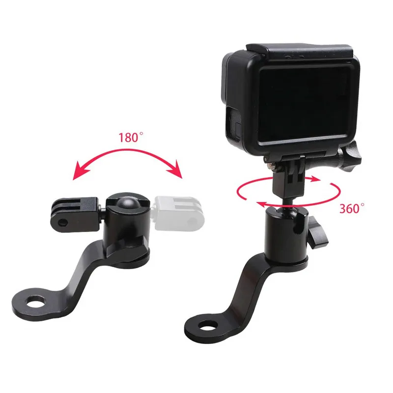 Aluminum Motorcycle Rearview Mirror Mount Bracket Holder For GoPro12 11 10 9 8 APEMAN AKASO DJI Osmo Action 3 4 Insta360 X3 GO 3