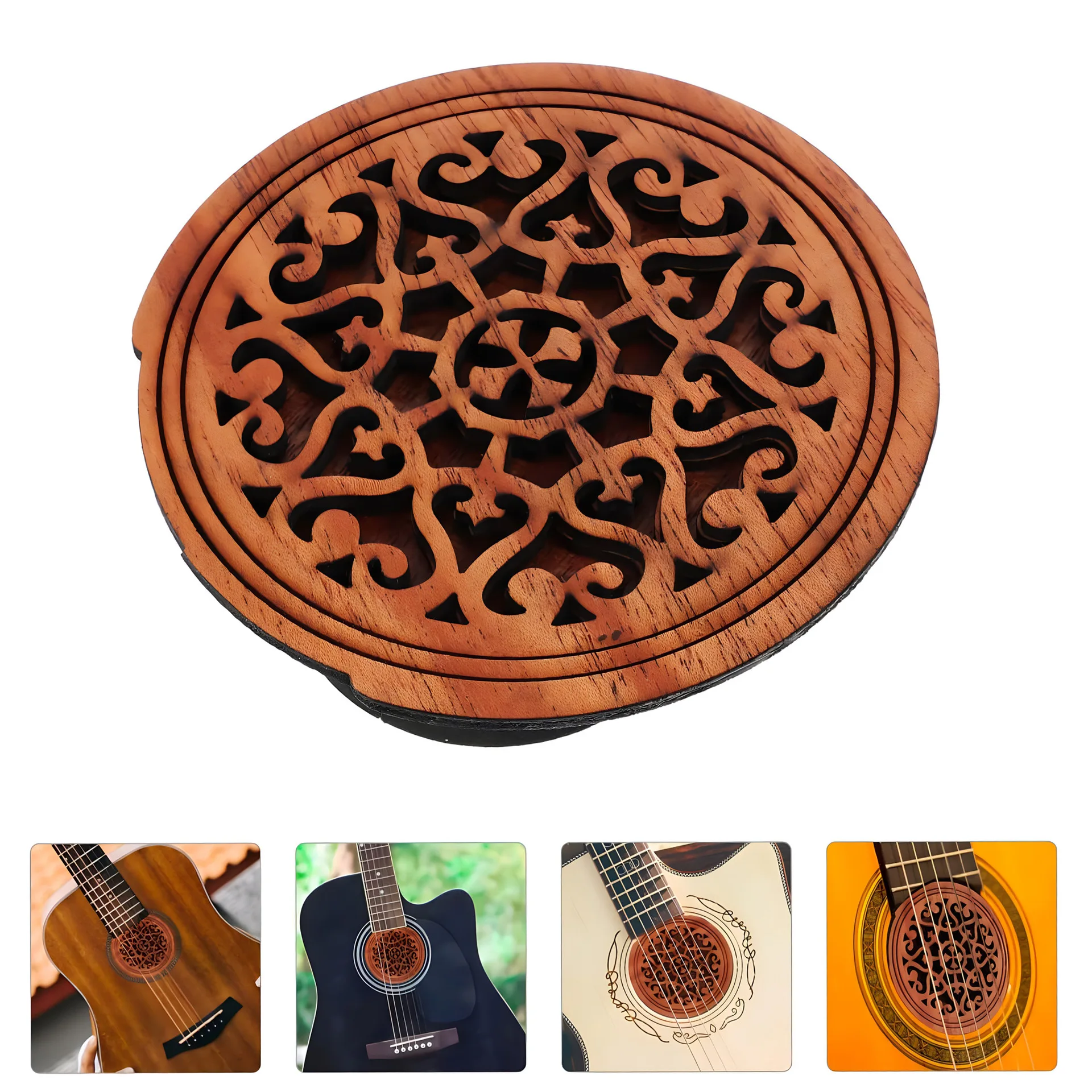 Wooden Guitar Soundhole Cover Sound Hole Cover Guitar Block Protector For Acoustic Classic Guitar 41 Inch