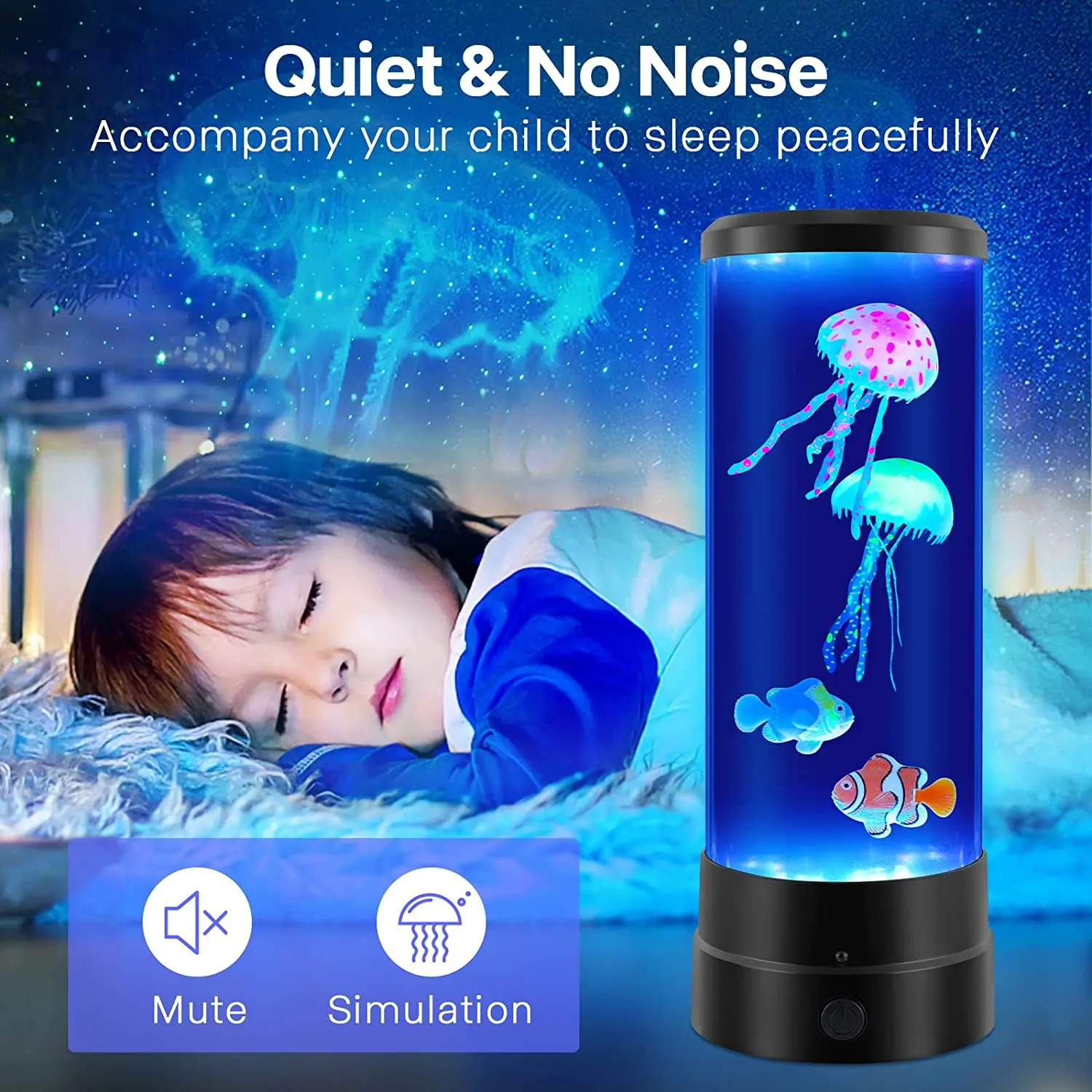 Lámpara de Lava de medusas, luz de humor de tanque de medusas, luz de noche de acuario para decoración de escritorio de dormitorio, regalos para