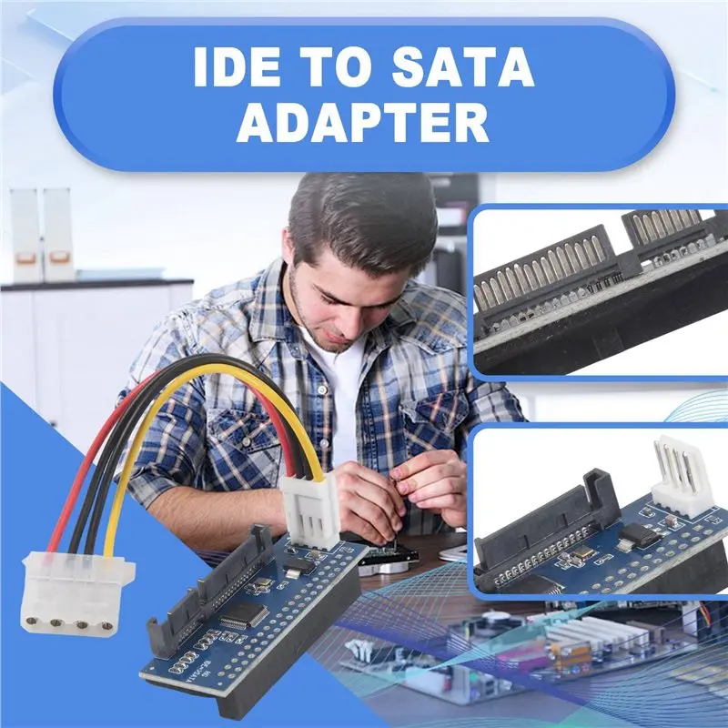 AS95 IDE to for SATA Adapter, 3X HDD 3.5 IDE 40Pin to for SATA 22Pin Hard Disk Converter, Support for ATA 100/133 for CD-ROM