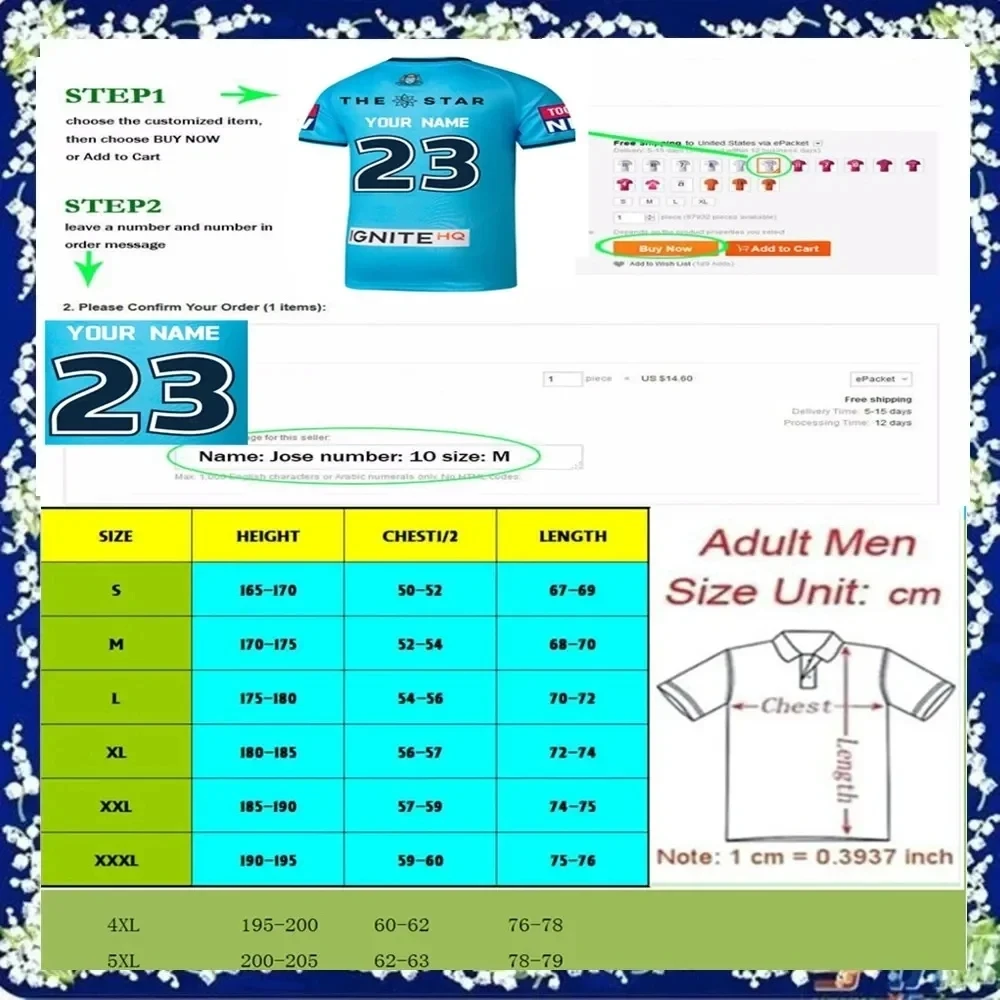 2024 2025 LEINSTER MENS HOME RUGBY TRAINING JERSEY Size: S-XL-5XL ( Print name and number )