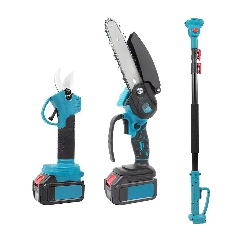 Garden Tools Brushless Lithium Chain Saw High Branch Connecting Rod Pruning Electric Scissors Set