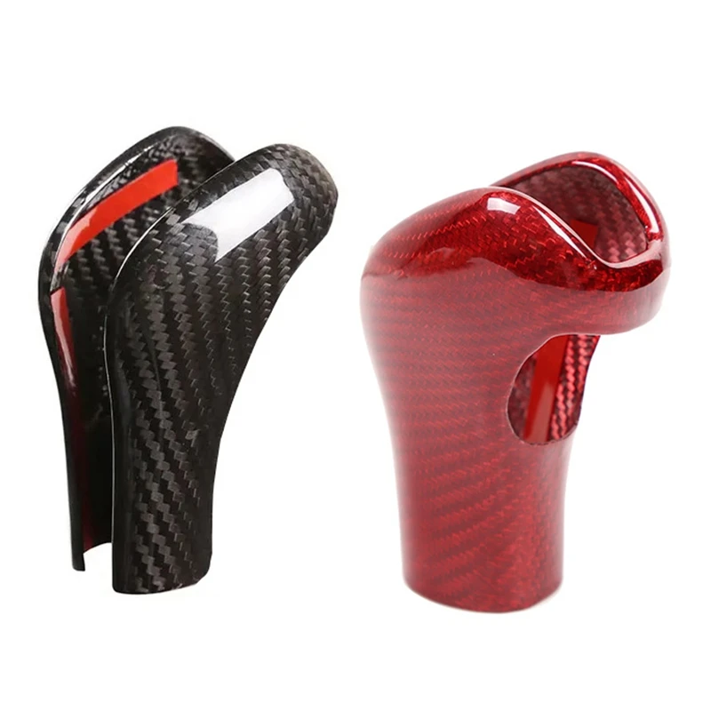 Car Styling Red Carbon Fiber Gear Shift Head Cover Sticker For Porsche Cayenne 2011-2017 Parts