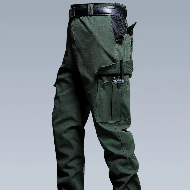 Verschleißfeste Cargohose für Herren, lässige Arbeitshose, Stretch-Hose, atmungsaktiv, mit mehreren Taschen, für den Außenbereich, wasserdicht, für Training, Wandern, für Herren – Detail 7