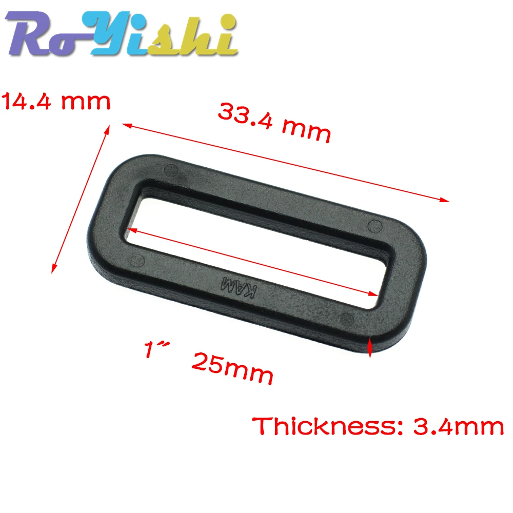 10 Pcs/Pack Plastic Loops Looploc Rectangle Rings Adjustable Buckles For Backpacks Straps