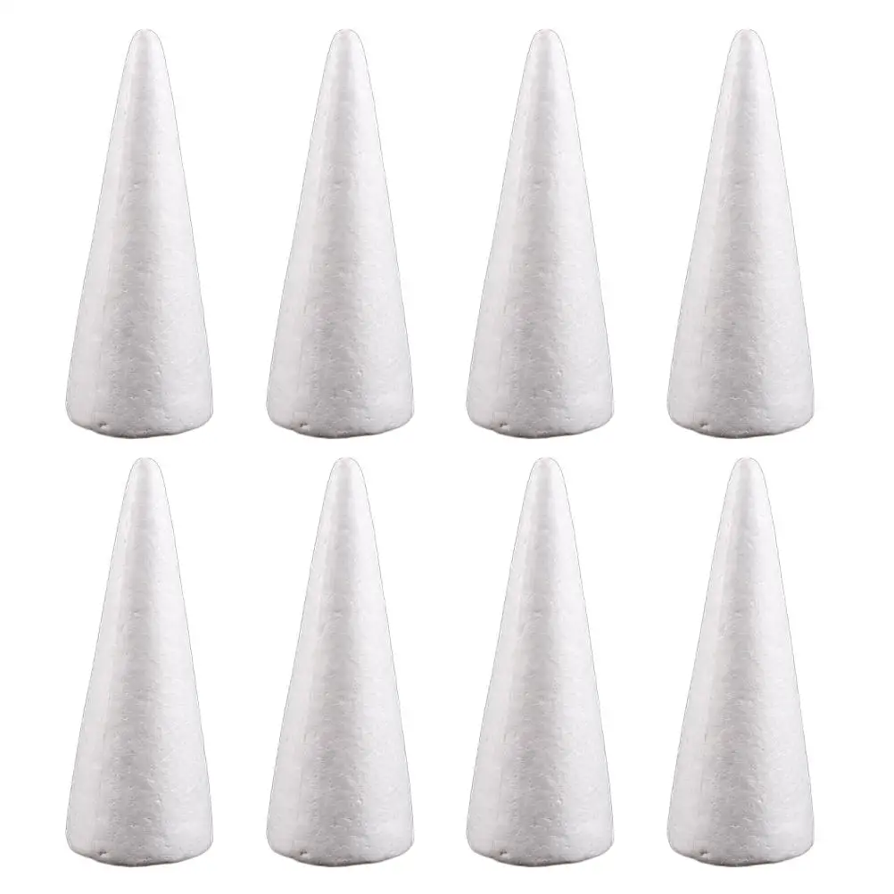 

12 Pcs Craft Foam Cones Solid Polystyrene Accessories Christmas naments Material for Tree Kids Church Preschool Home