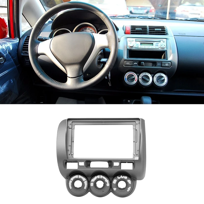 Car 9inch 2Din Stereo Audio Fascia Audio DVD Panel Bezel Frame Installation Trim Left Wheel for Honda Fit City Jazz 2006