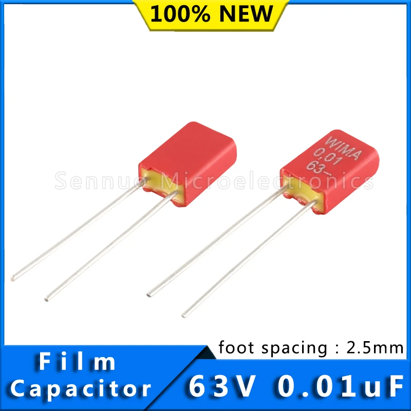 5/10pcs New German WIMA Film Capacitor MKS2 63V 0.01uF 63v 103 10nf Pitch 2.5mm Audio Infinity Capacitor  Film Audio capacitor