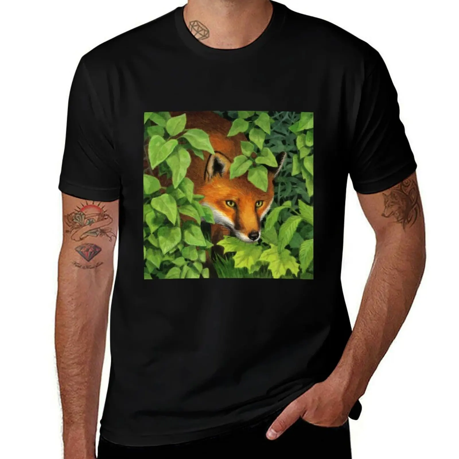 The Sneaky Fox T-Shirt cotton t shirt man t shirts for man graphic tees men t shirt cotton 100% T-Shirt