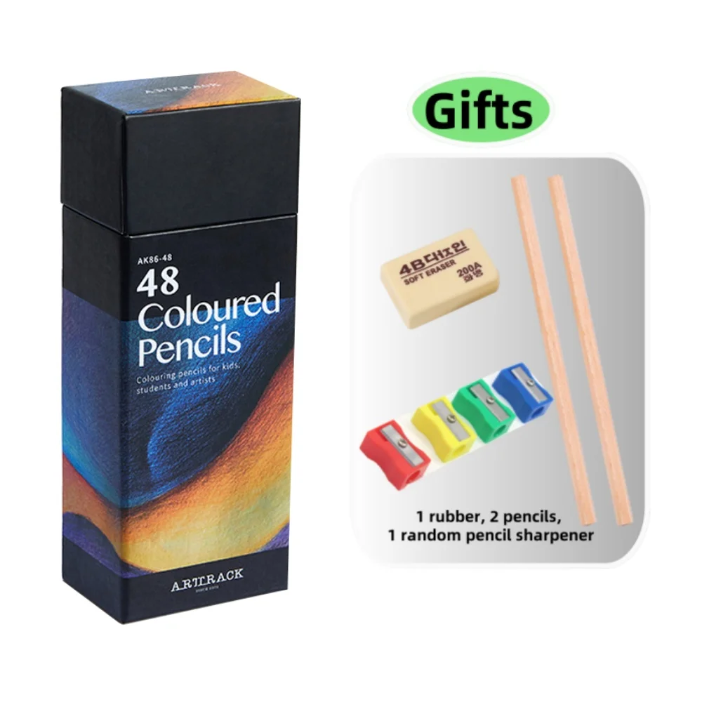 12/24/36/48/72 Colors Pencils Set Oil for Drawing Sketch DIY Gifts Wooden Color Pencil Sharpener Eraser School Office Supplies