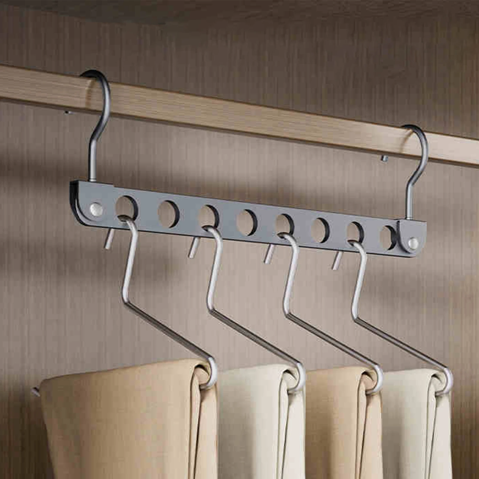 Closet Organization Pants Hanger Space Saving Multi Layer Trouser Rack Foldable Wardrobe Storage Organizer Durable Home Use