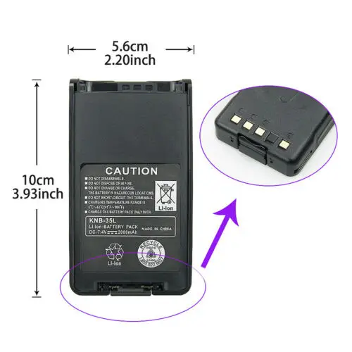 NEW 7.4v 2000mAh Li-ion Battery Pack KNB-35L for Radio Walkie Talkie Kenwood TK-3160 TK-2170 TK-3173 Two Way Radio