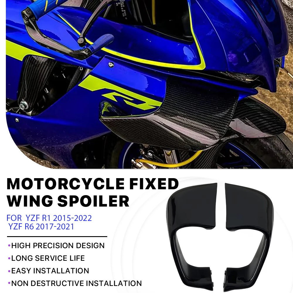 

Аксессуары для мотоциклов, спойлер, крылышко для Yamaha YZF R1 2015-2023 YZF R6 2017-2023, углерод ABS, фиксированное крыло, аэродинамическое