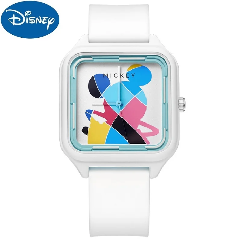 

Disney Mickey Mouse Children Quartz Wristwatch Rectangle Catoon Dial Noctilucent Design Boy Girl Unisex Student Teenagers Clock