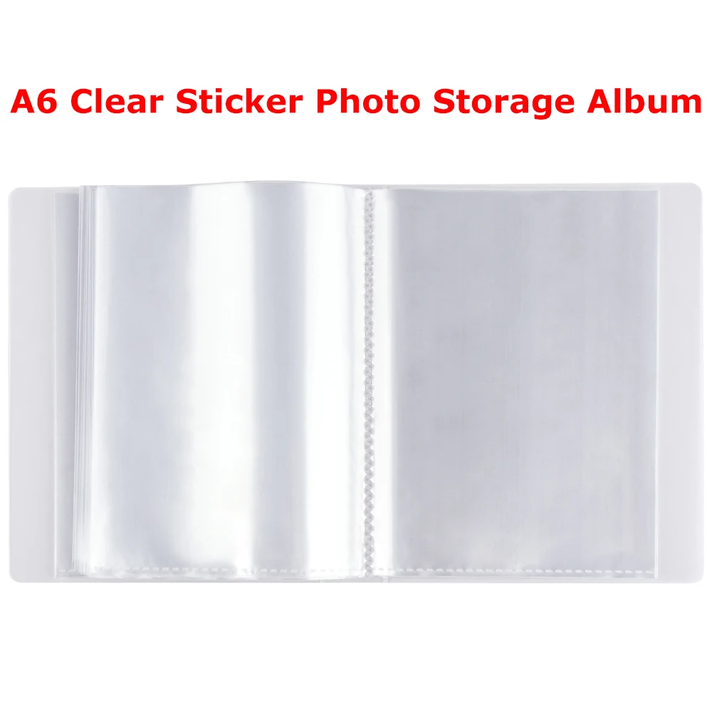 

Must-have A6 Clear Storage Album Sticker Photo Stamps Cutting Dies Storage Book Organizer Folder for DIY Scrapbooking Supplies