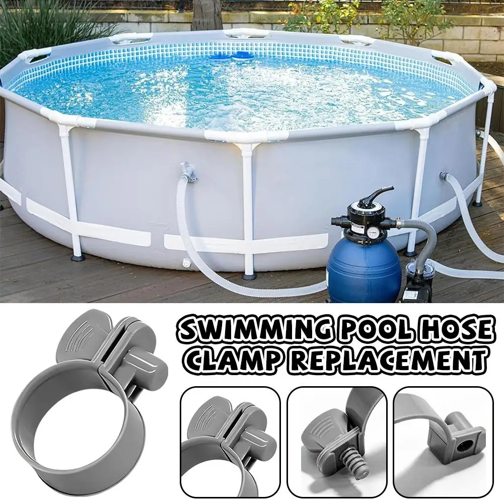 Swimming Pool Hose Clamps Plastic Replacement Pump Filter Soft Tube Clip Heavy Duty Adjustable Connector Kit for Above Ground Po view 4