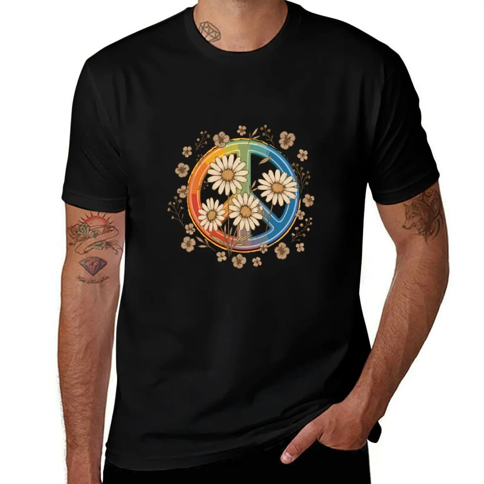 

Peace Flower T-Shirt cute tops sublime Funny t-shirts mens workout shirts