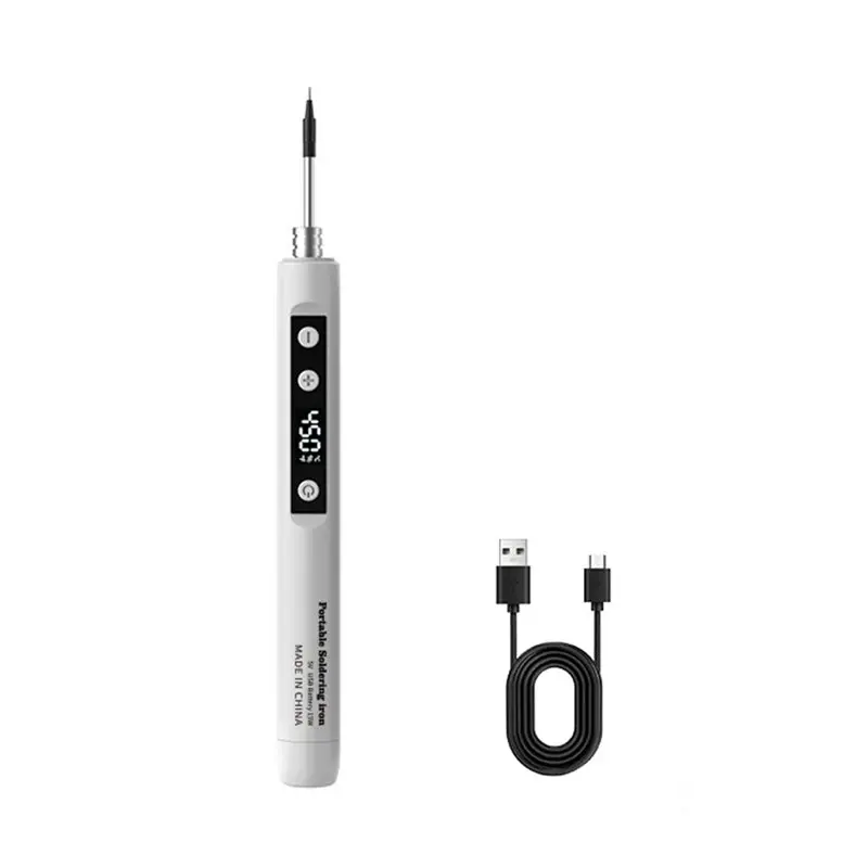 ABVO-USB Digital Display Portable Welding Tool Soldering Iron Rapid Heating Home Repair Kit White