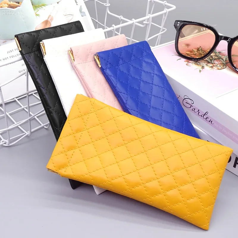 Fashion Pu Leather Sunglasses Bags Portable Soft Coins Lipsticks Storage Case Pouch High-Grade Waterproof Eyewear Mini Bag