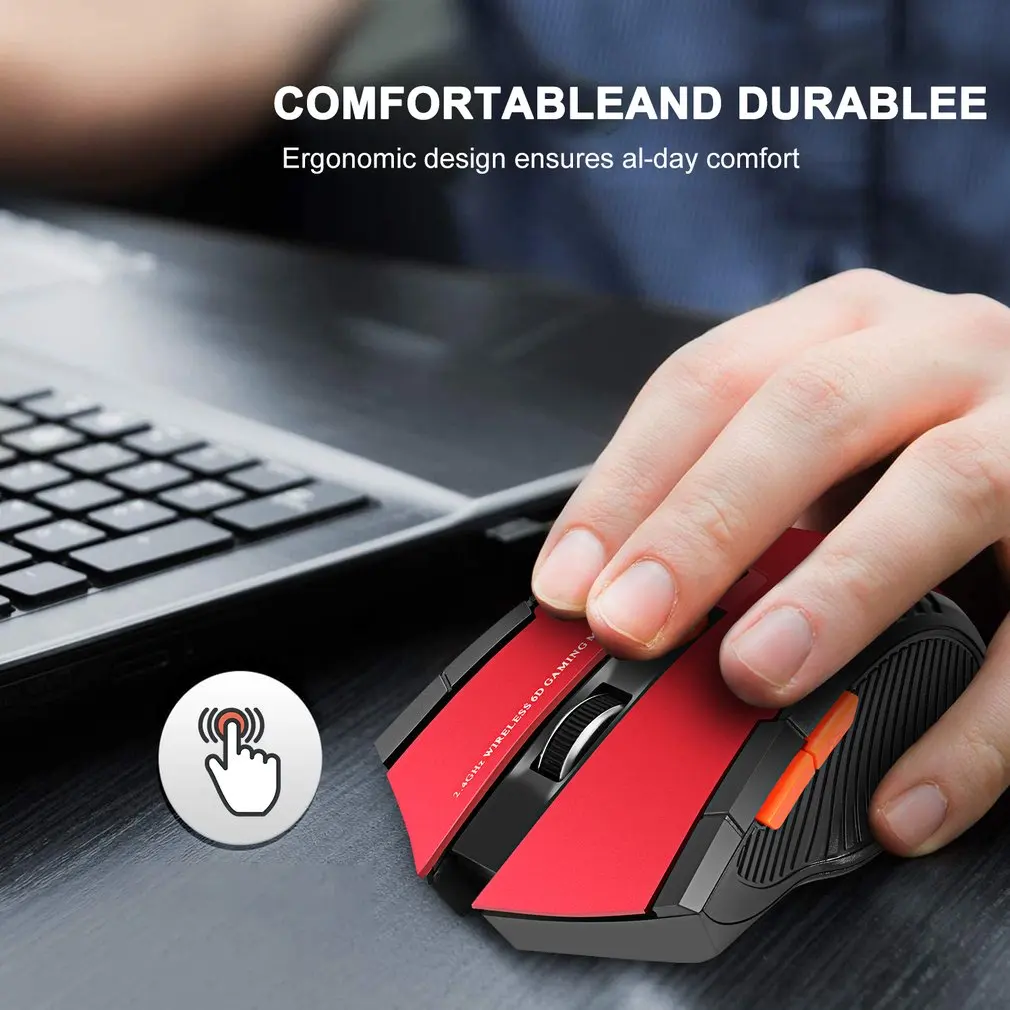 2.4GHz USB 2.0 Wireless Mouse 6-Button Blister Boxed Wireless Optical Gaming Mouse Home Office PC Fast And Smooth Movement