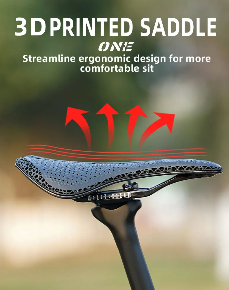 Onirii-軽量カーボンファイバー3Dプリント自転車シート,耐衝撃