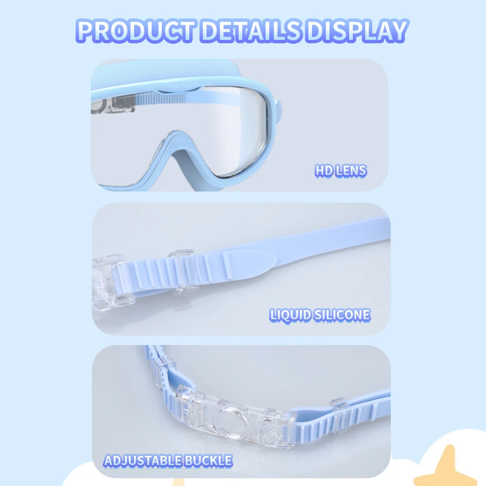 Occhialini da nuoto per bambini Toddler 3-14 antiappannamento senza perdite Clear Wide Vision Swim Eyewear ragazzi ragazze Pool Beach Swim accessori