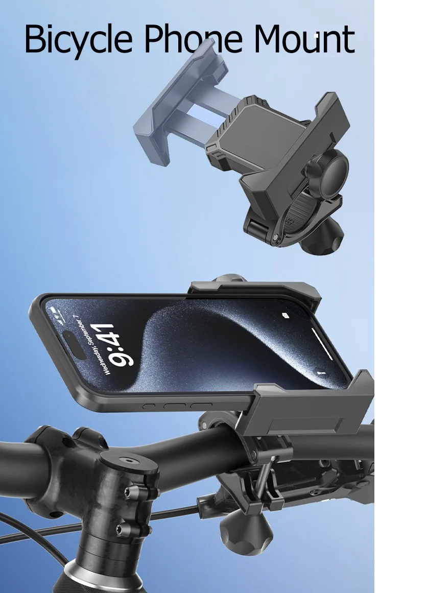 FEYA-Soporte de montaje para teléfono de motocicleta, manillar de bicicleta, cochecito, Scooter, Clip de montaje para teléfono móvil, viaje al aire libre