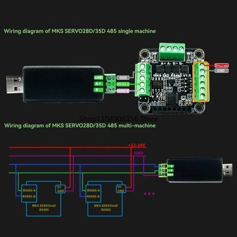 

for Makerbase MKS SERVO NEMA11/NEMA14 Closed Loop Stepper Motor Driver For CNC 3D Printer Gen-L FOC RS485