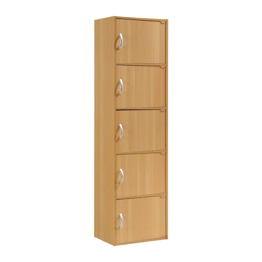 

Armário Multiuso De 5 Prateleiras, Armário De 5 Portas, Cor Marrom