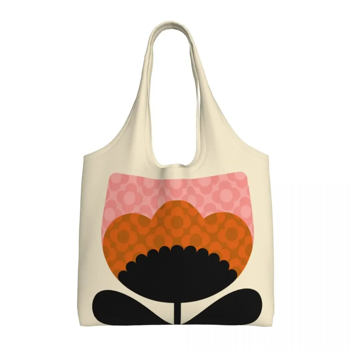 Custom Cute Printed Print Spring Bloom Orla Kiely Tote Shopping Bags Washable Canvas Shoulder Shopper Photograph Handbags