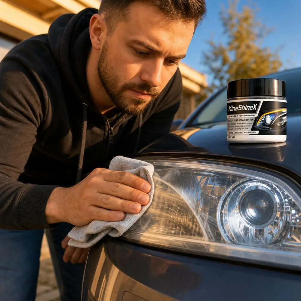 Car Headlight Restorer,Headlight Repair Cream Removes Scratches Blur Restores Bulb Brightness for Front and Rear Vehicle Light