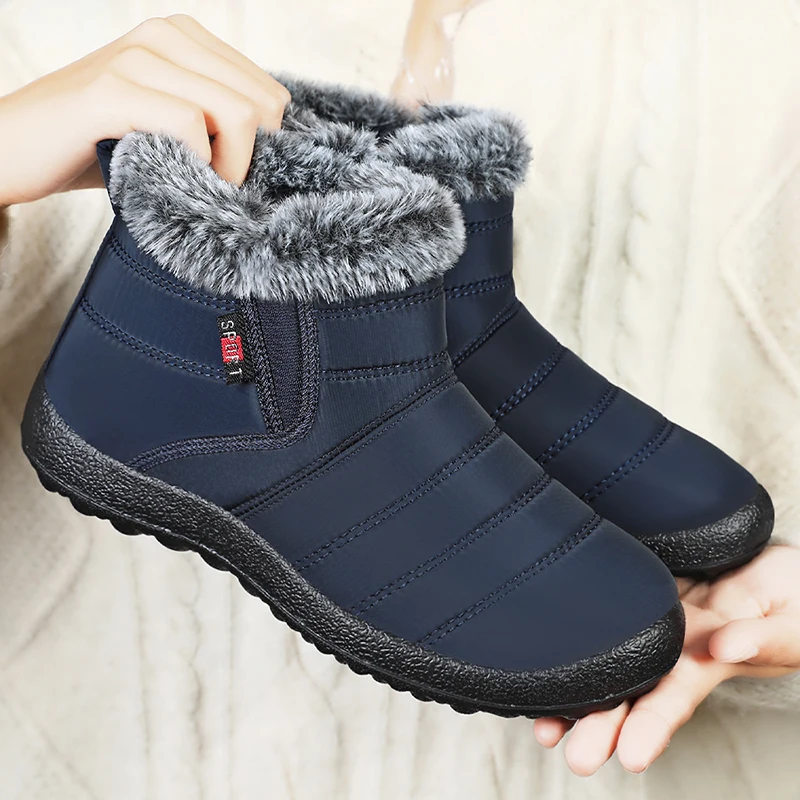 

MAEDEF Women Winter Boots Slip on Ankle Boots Thermal Warm House Shoes Non-Slip Sneakers Lightweight Anti-Skid Comfortable Shoes