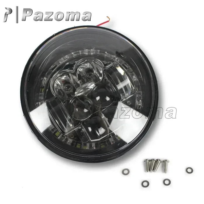 

2025 Best Seller High Quality Round Black LED Motorcycle Head Lamp Headlight for Primavera Motorcycle Lighting System