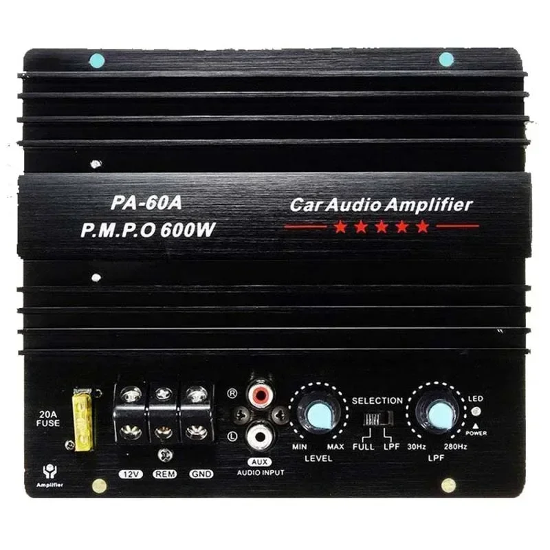 12V 600W 차량용 오디오 앰프 강력한 베이스 서브우퍼 앰프 보드 플레이어 자동차 앰프 모듈