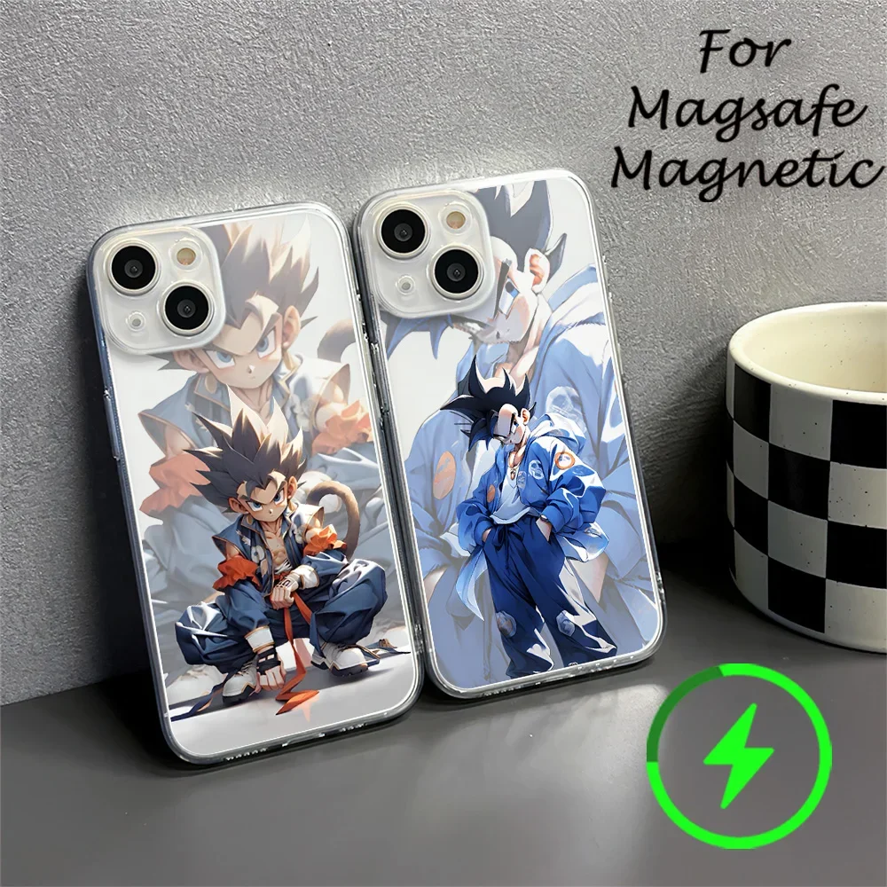 Famous cartoon D-Dragon-s ball Phone Case For IPhone 15 14 13 12 11 Transparent Magnetic Suction Cover