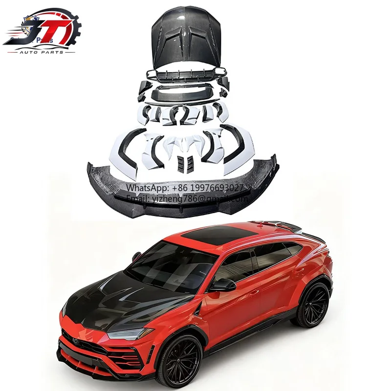 JT New 1016 Style Dry Carbon Fiber Bumper Body Kit with Exhaust For Lamborghini URUS Front/Rear Components Screw-On