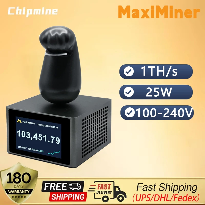 

Майнер Maxi Paw Bitcoins 1TH/s Solo Lottery Miner SHA-256 WiFi 2,4G Connection Crypto Miner Asic Chip Машина для домашнего использования