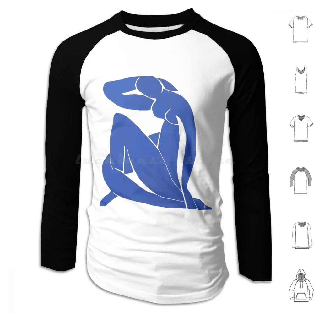 Blue Ii , 1952-Henri Matisse T-Shirt Hoodies Long Sleeve Henri Matisse Matisse Paintings Matisse Cut Outs Henri