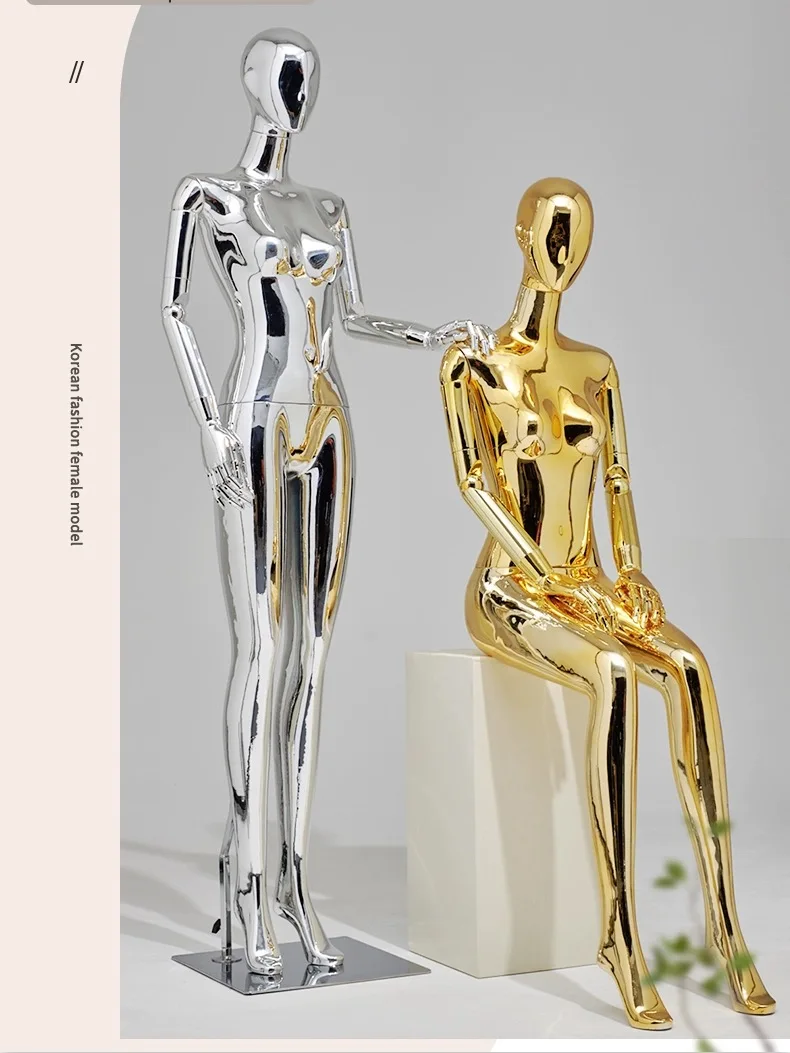 Nice Electroplating Female Mannequin Silver Golden Model Full Body For Display