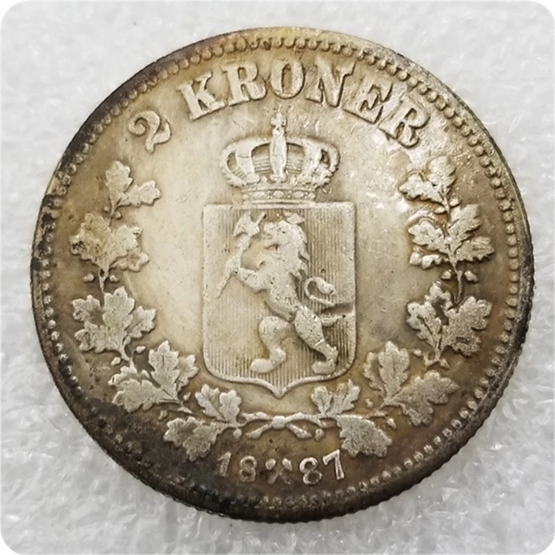 1887 Norway Coin 2 KRONER Original Gold Silver Coin Medal Crypto Challenge Coins Collectibles Christmas Gifts monedas