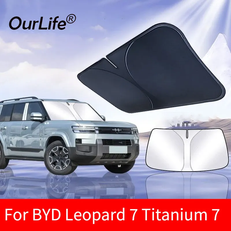Protector Solar para Parabrisas de Auto BYD Ti7 Leopard Titanium 7 2026 2027, Aislante y Protector Solar para Ventana Delantera, Accesorios para Auto