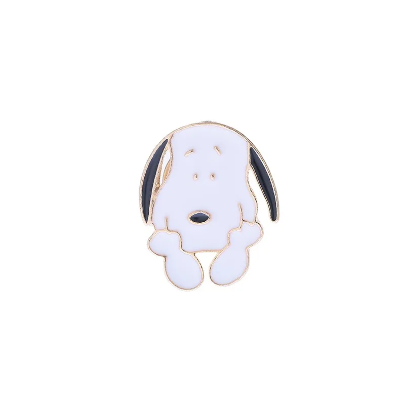 Snoopy Brooch Cute Cartoon Japanese Badge Student Personality Male and Female Pins Neckpins Bag Decorations Anime Enamel Friends