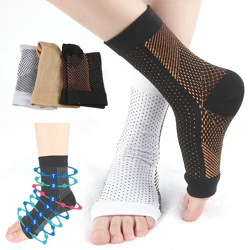 1 Pair Foot Anti-Fatigue Ankle Support Relief Pain Compression For Men Sock Women Thickening Sport Running Yoga Brace Sock